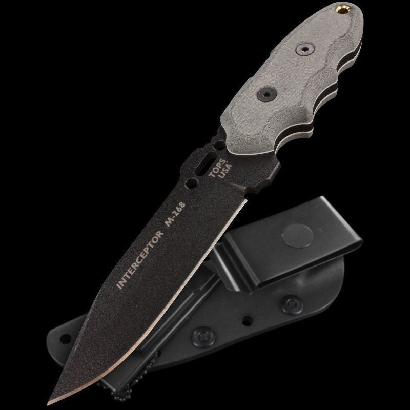 TOPS Interceptor Knife 331 w/ Kydex Sheath - Naa Gear
