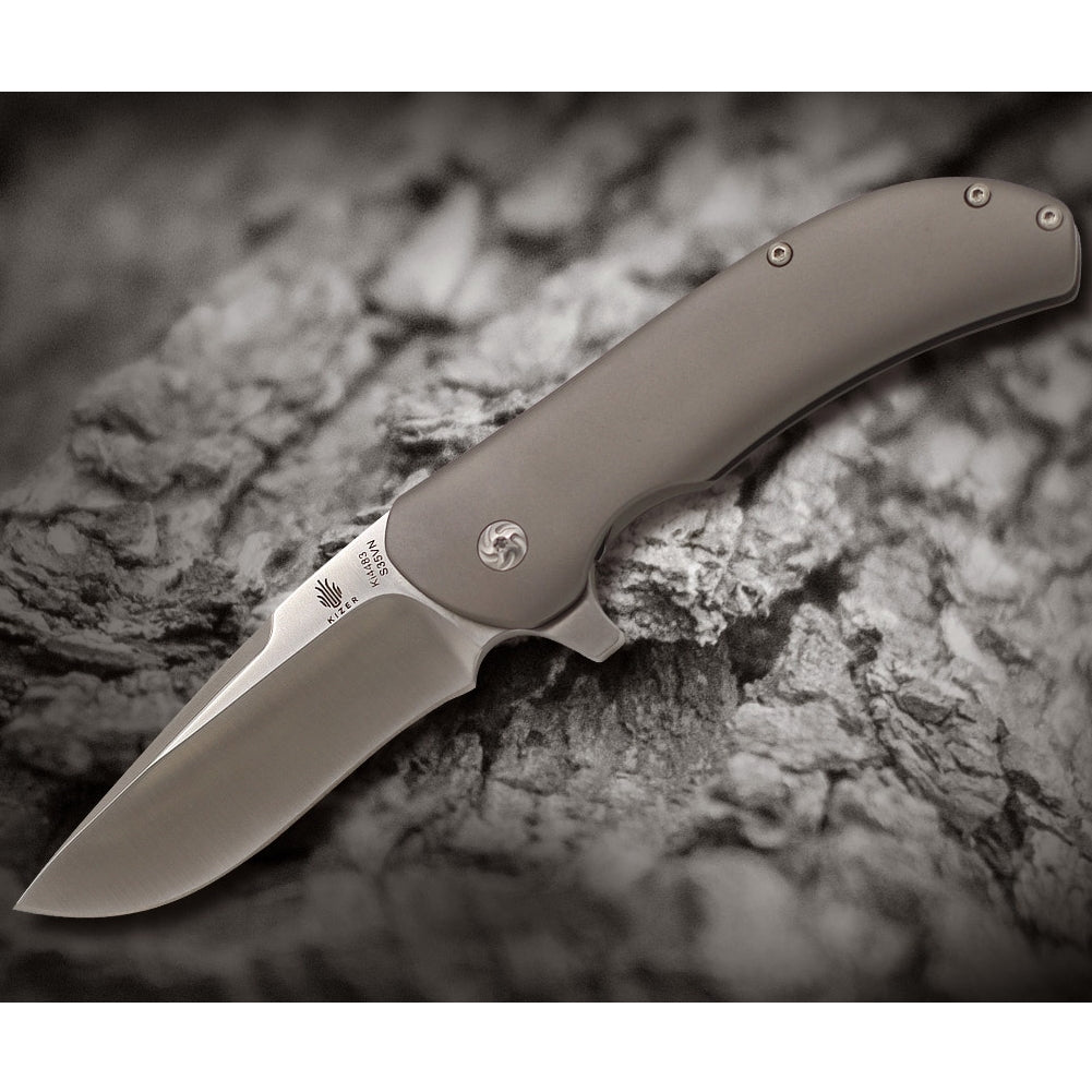Kizer Eliminator 2 Flipper Knife Ki4483 Titanium CPM-S35VN - Naa Gear