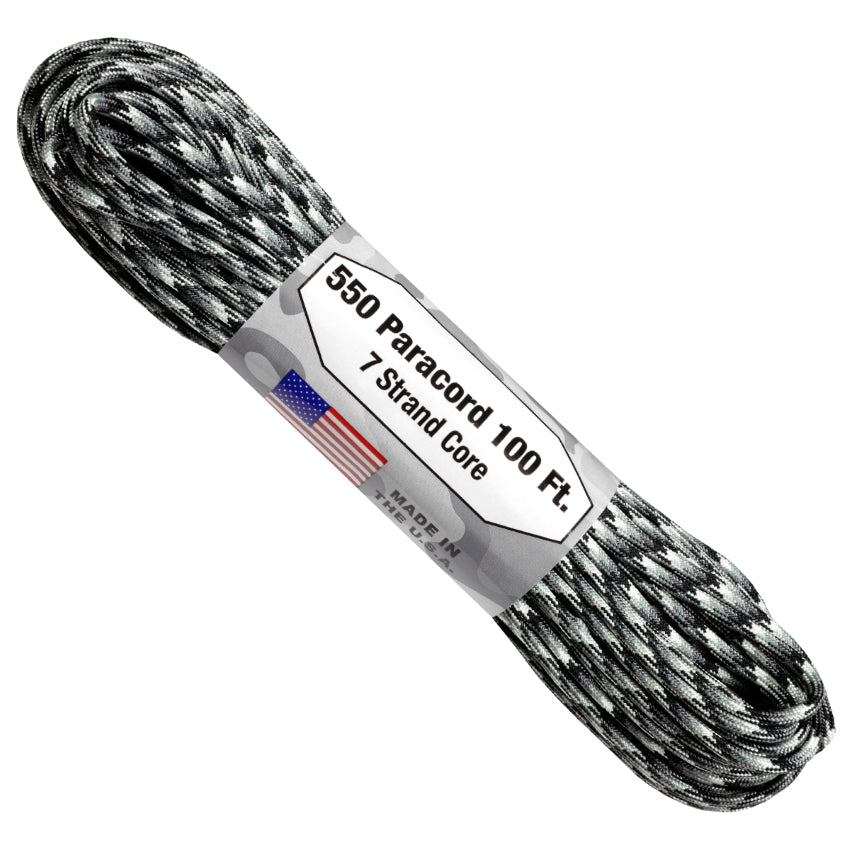 Atwood Rope 7 Strand 550 Parachute Cord Urban Camo 100ft - Naa Gear