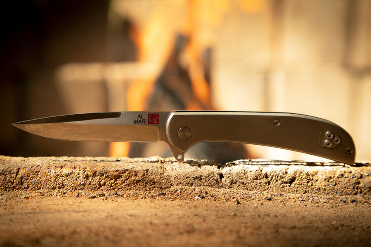 Al Mar Ultralight Hawk D2 EDC Folding Knife - Titanium Handle