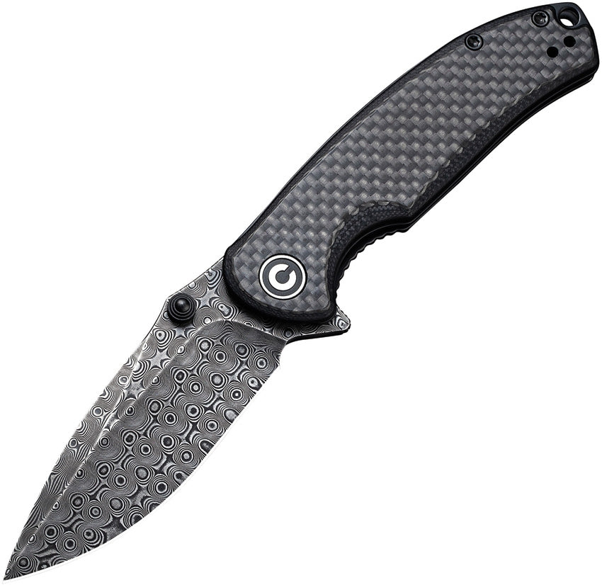 Civivi Pintail Damascus Folding Knife Carbon Fiber