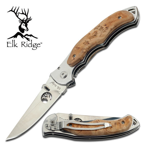 Elk Ridge Maple Folding Knife 3&quot; Blade ER519 - Naa Gear