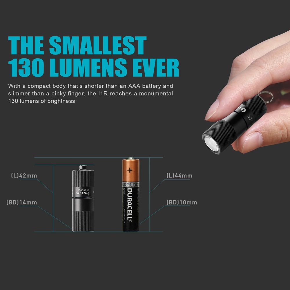 Olight i1R USB Rechargeable Keyring Torch 130 Lumens - Naa Gear