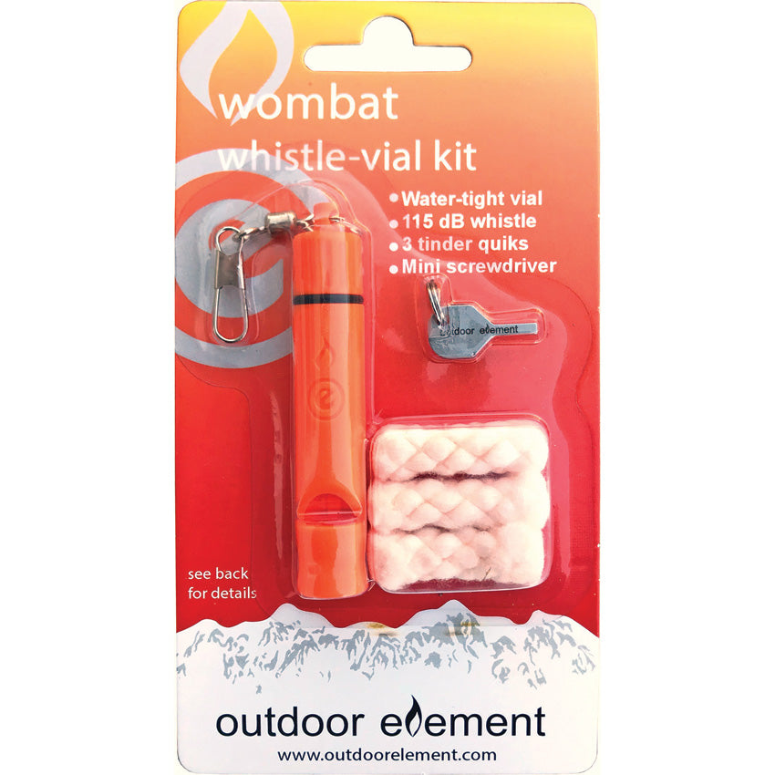 Wombat Whistle Vial Tinder Kit Orange - Naa Gear