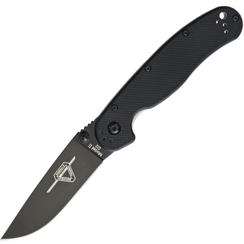 Ontario Rat II D2 Steel Folding EDC Knife Black 8830