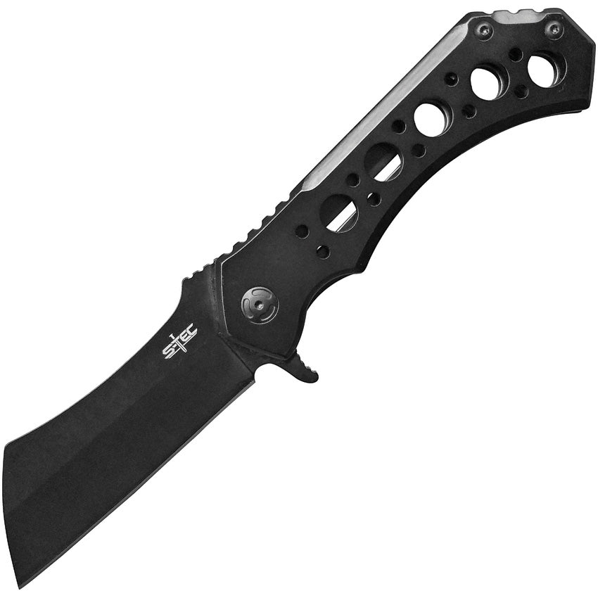 S-Tec Extra Large Black Folding Cleaver Knife TS004BK-L - Naa Gear