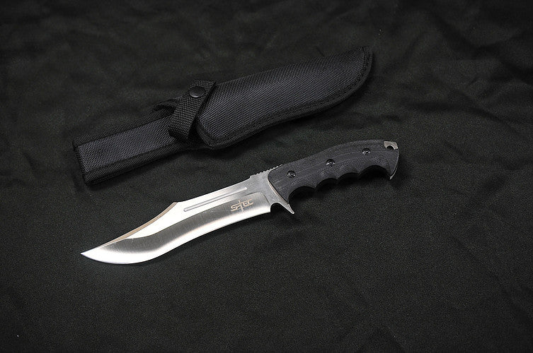 S-Tec Full Tang Large Bowie Hunting Knife G10 - Naa Gear
