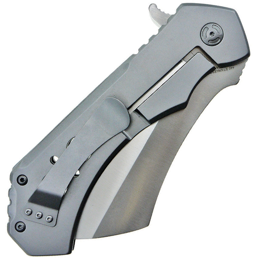 S-Tec Extra Large Silver Folding Cleaver Knife TS004SL-L - Naa Gear