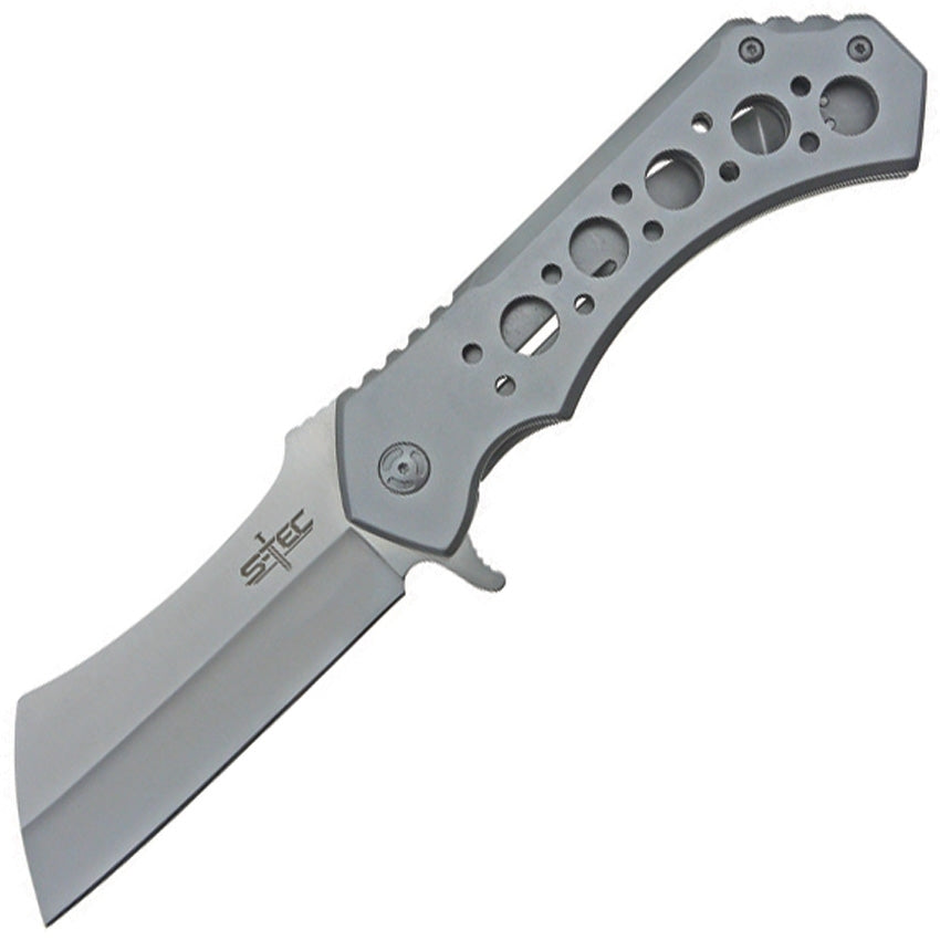 S-Tec Extra Large Silver Folding Cleaver Knife TS004SL-L - Naa Gear